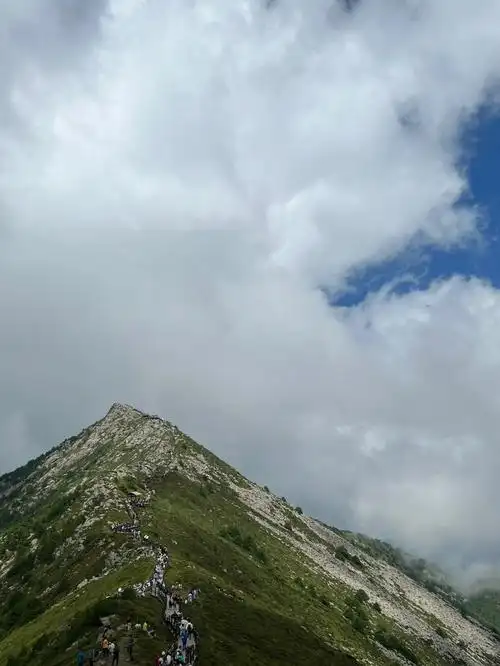 到宝鸡眉县#太白山先坐大巴06再坐缆车07后面徒步海拔3700左右 快