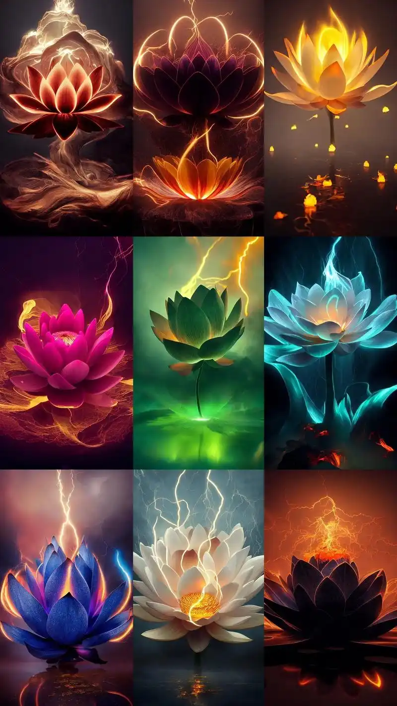 九色莲花,九种天华,业火红莲,净世白莲,灭世黑莲,功德金莲, - 抖音