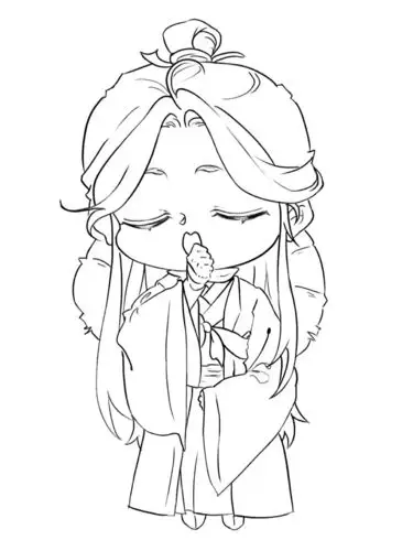 谢怜漫画q版临摹 图片版_漫画_高光_提亮_上色_阴影_天官赐福_文化