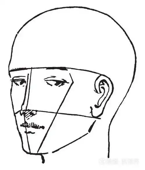 在这张图片的男性脸的轮廓复古线条画或雕刻插图