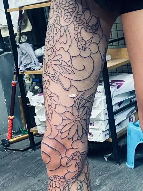 盘龙腿#盘龙腿纹身  #老传统花腿  #我的纹身分享