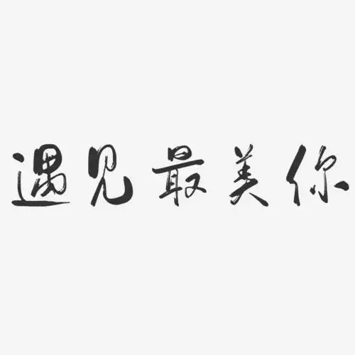 遇见最美你行云飞白艺术字-遇见最美你行云飞白艺术字设计图片下载
