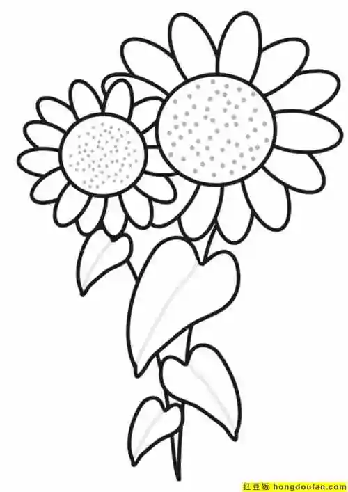 10张适合初学者学习的向日葵卡通儿童简笔画