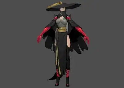 女刺客,蒙面刺客,忍者刺客,女刺盗贼,斗篷,大檐帽