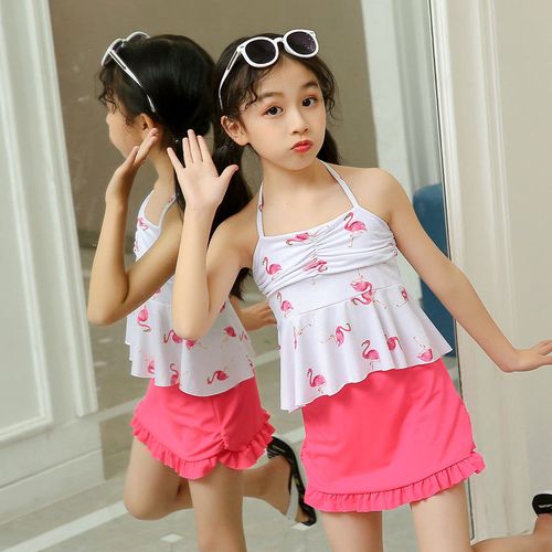 儿童泳衣女童泳衣女孩游泳衣小中大童分体连体泳衣泳装【女童泳衣】