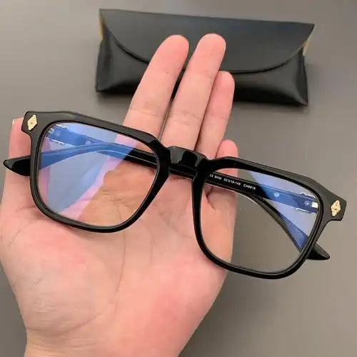 宝剑克罗心眼镜框复古时尚方形板材黑框素颜眼镜架