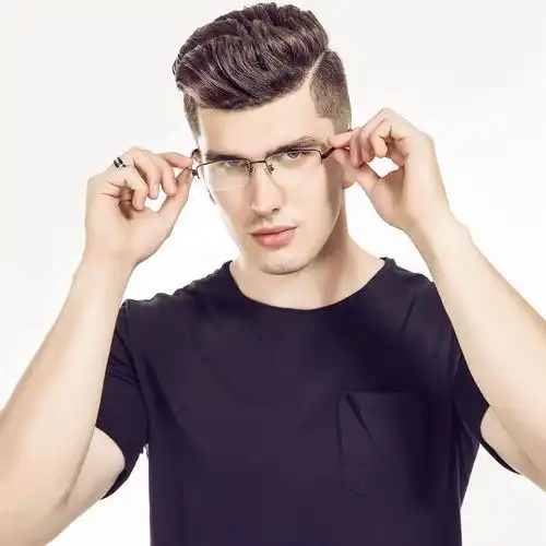 商务精英近视钛复古眼镜架纯钛眼镜框钛金眼镜框近视男士配眼镜
