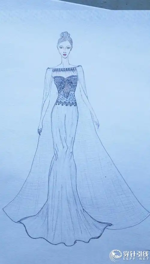 蕾丝连衣裙-服装画/服装设计手稿 - 穿针引线服装论坛