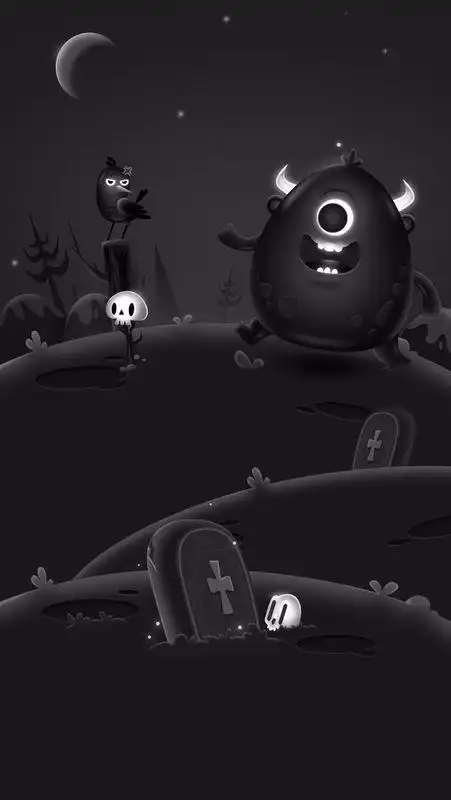 qq名片背景黑白小怪兽求原图