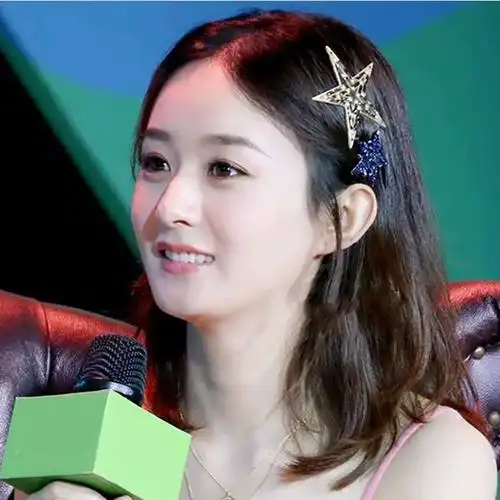 法国亚历山大明星赵丽颖同款星星五角星满钻流海边边卡发饰