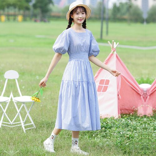 少女夏装连衣裙高中初中学生12岁15女孩大童夏季裙子长款过膝森系