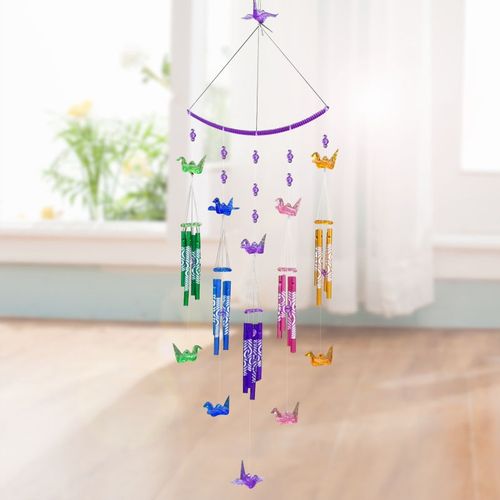 包邮热销创意仿水晶20管五彩千纸鹤风铃田园金属贝壳生日礼品礼物