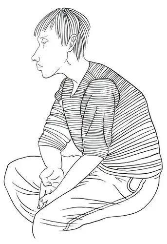 白描人物男孩侧面的画法