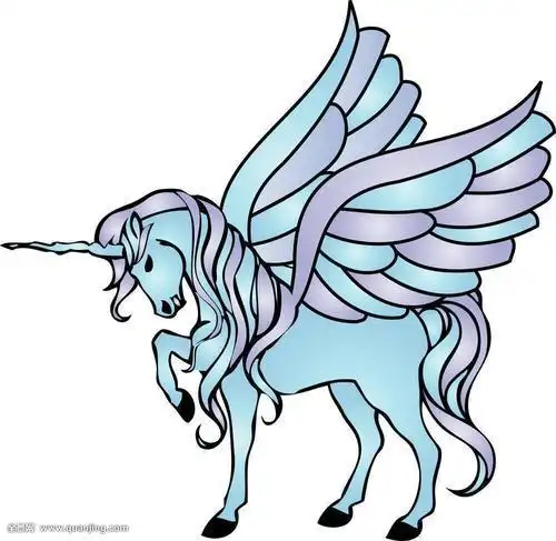 独角兽飞马飞起来简笔画