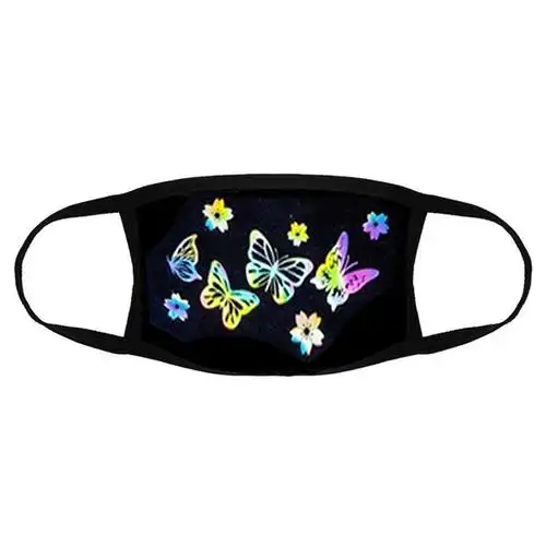 外贸创意款卡通印花棉布口罩 透气网红口罩定制图案