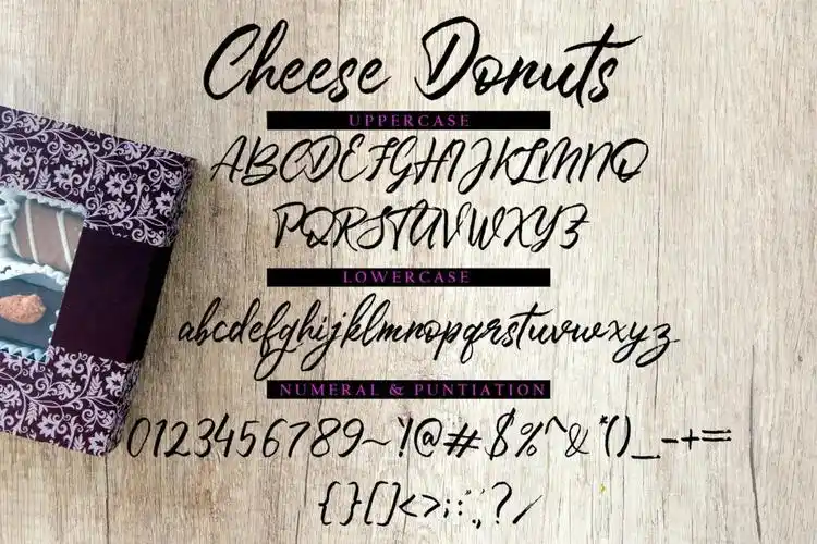 奶酪甜甜圈手写英文无衬线字体cheesedonutsbrushfont