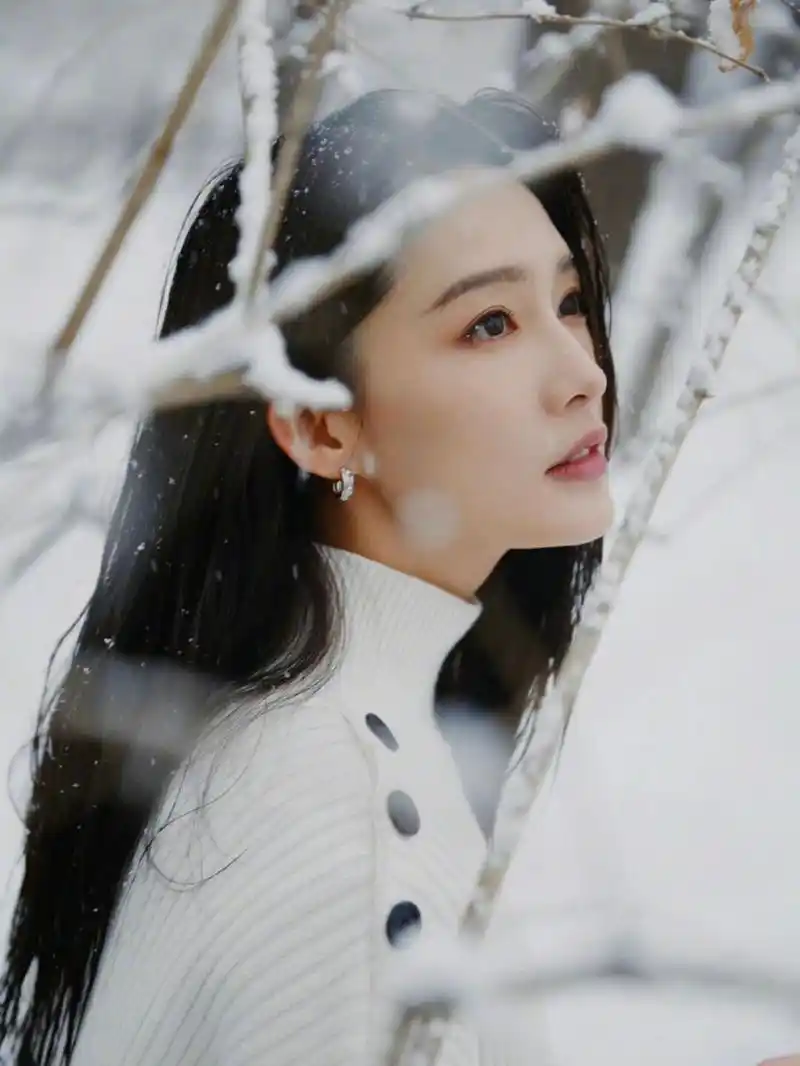李沁雪地写真 清新唯美,氛围感满 满7615|||李沁今日分享 一则