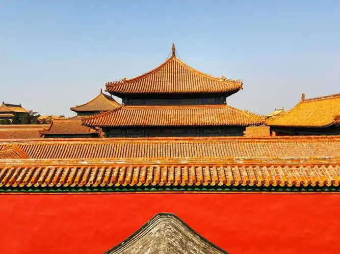 在故宫的城墙上俯瞰紫禁城