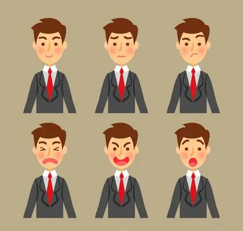 6款创意商务男子表情半身像矢量图_矢量人物_懒人图库