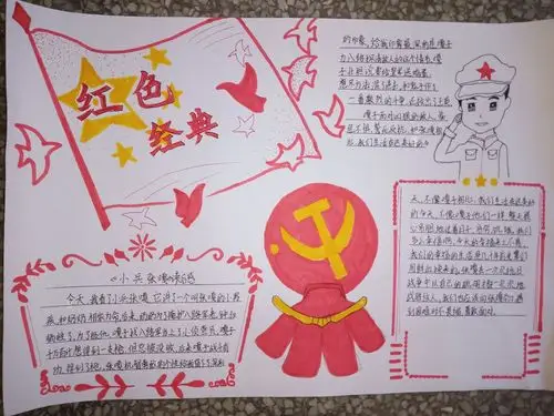 五(2)班暑期红色经典影片手抄报展2019.8.28