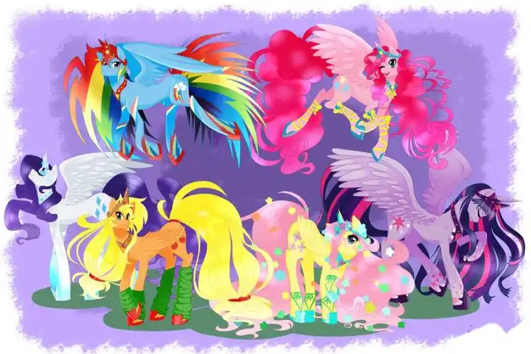 小马宝莉但是都是公主而且没有飘柔