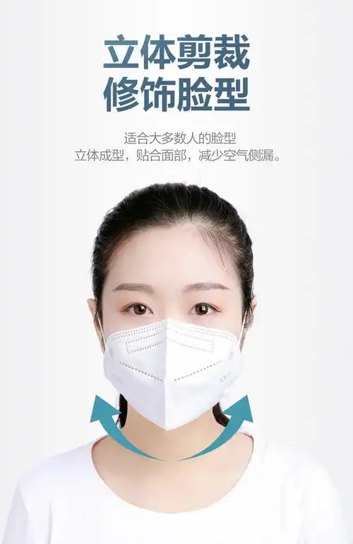 可孚,kn95口罩一次性口罩防护防尘透气白色防晒n95口罩,独立包装,100