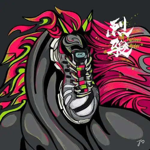 中国李宁 烈骏ace 插画创意图