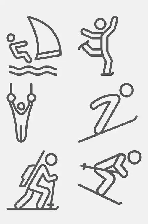 滑雪奥运项目免抠素材