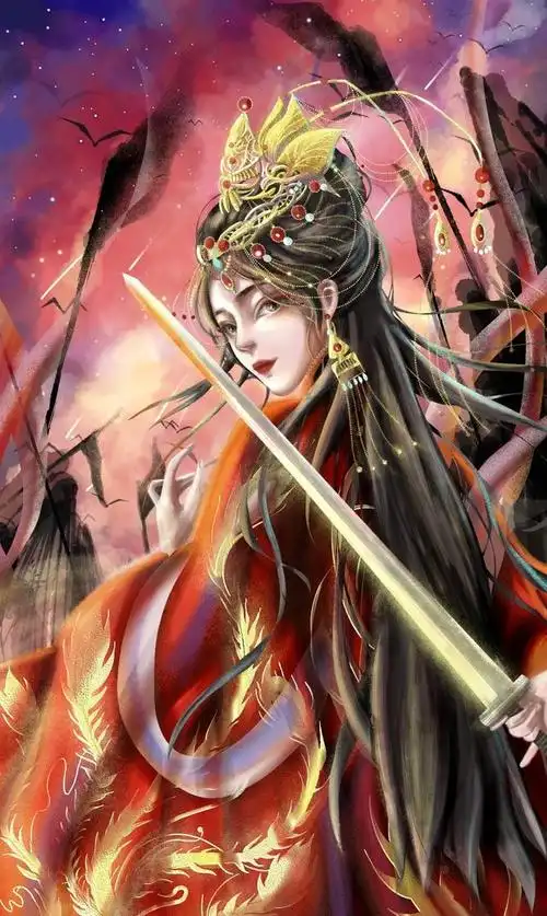 古风壁纸:红衣翩若血,华锦望兮年