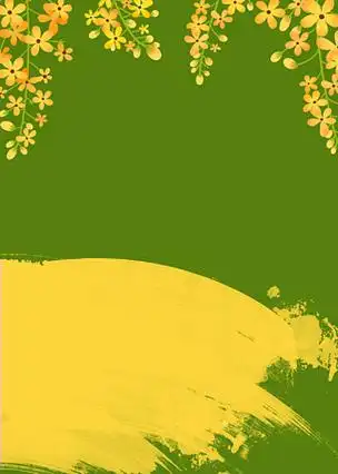 复古墨绿色笔刷花卉背景