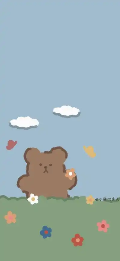 壁纸 可爱小熊壁纸 聊天背景 锁屏 手机壁纸 可爱少女心(来源看水印