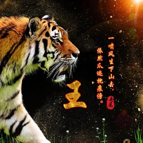 53张如虎添翼姓氏微信头像,送给喜欢万兽之王的你