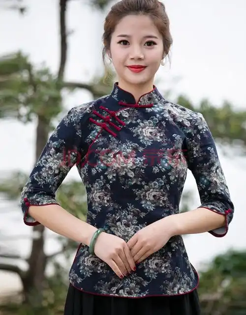 筠雅中式唐装上衣改良盘扣旗袍中国风汉服复古棉麻茶服禅修服女装