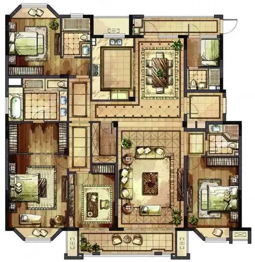 春天五彩江南6室2厅4卫233㎡南78.8万