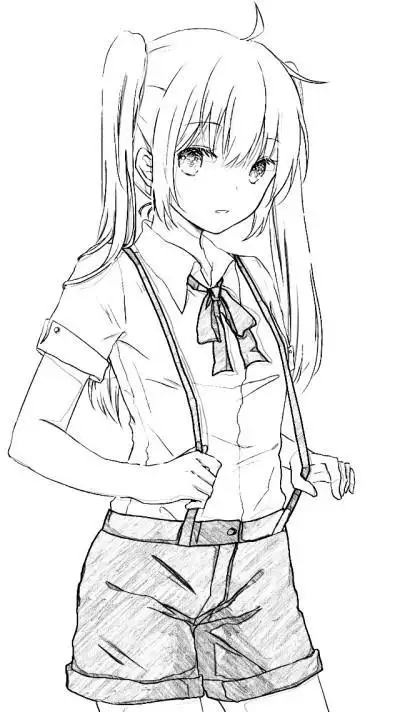 二次元少女h简笔画