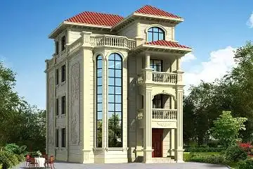 欧式三层半复式别墅设计图,经典农村自建房屋
