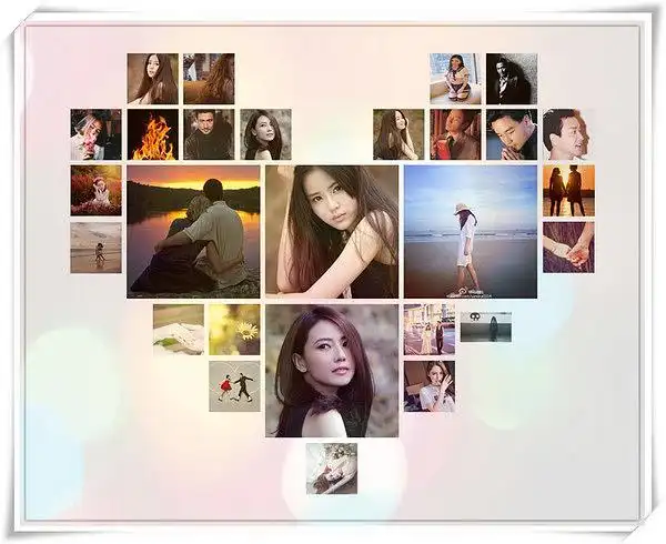 照片拼接|多张照片拼接成爱心形状