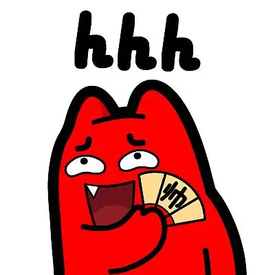 s31【魔鬼猫表情-哈哈哈】#半身 得意 傻笑 坏笑 嘲笑 扇子 ip 动漫