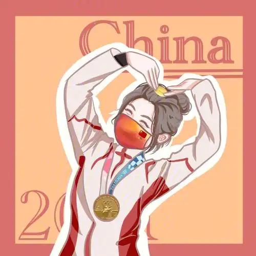 我们一起看奥运l杨倩l手绘头像l付线稿过程