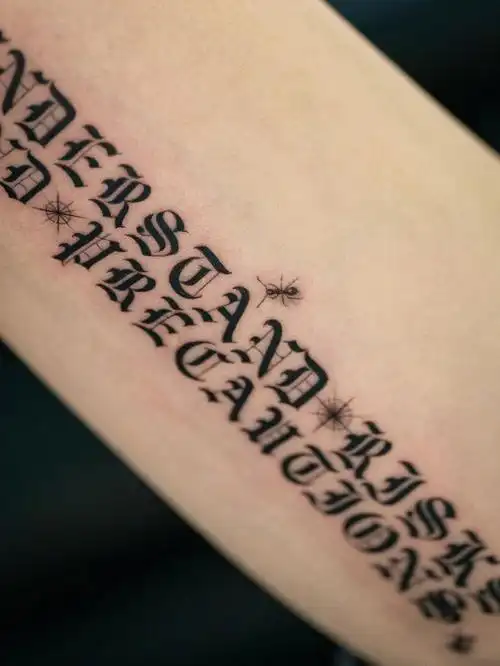 tattoo#深圳纹身  #单针纹身  #哥特字体