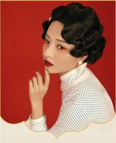 天使丝丝古装假发影楼发片民国 复古 上海摊旗袍演出小波纹硬手推波纹