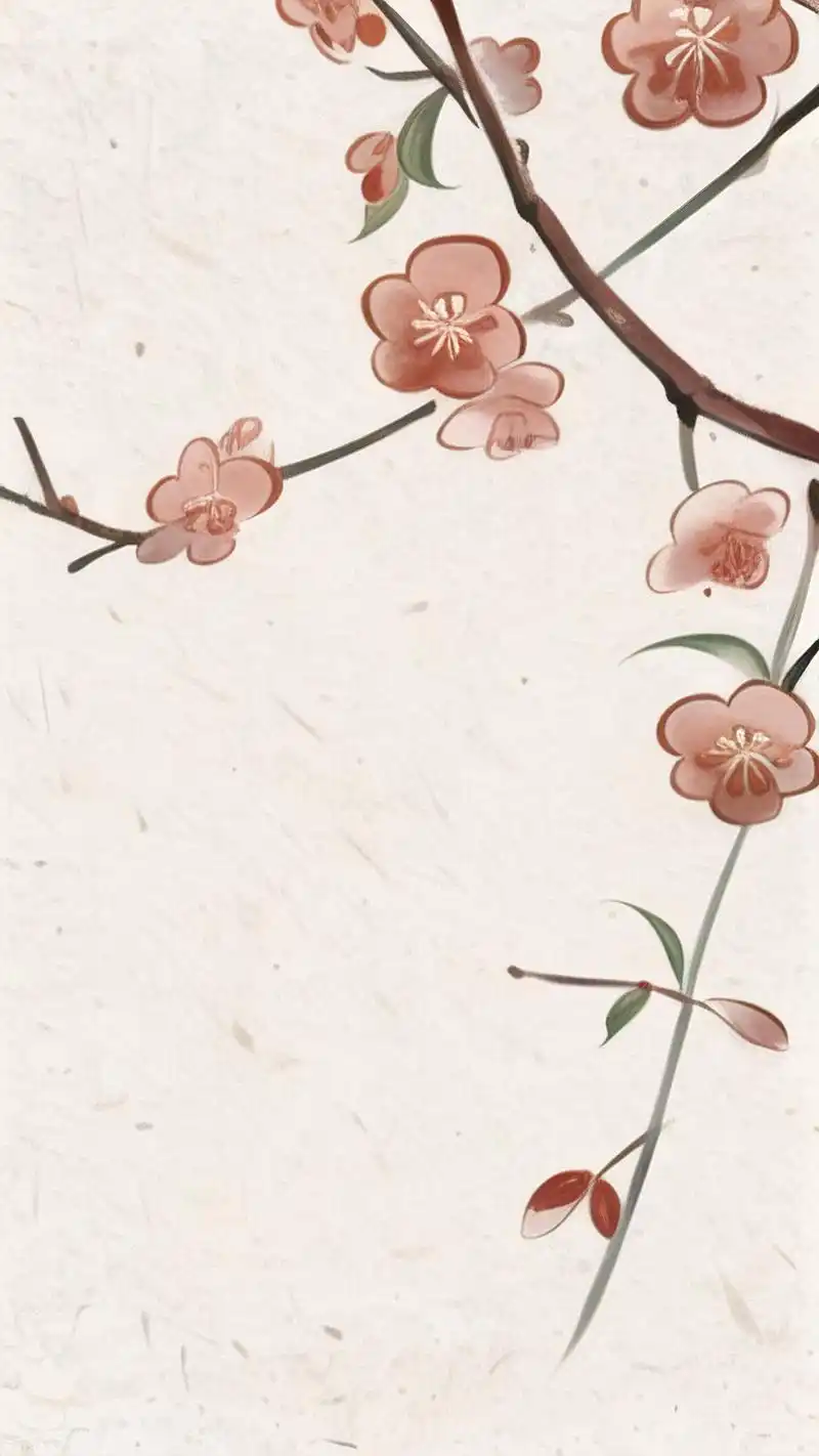 国风壁纸94,红色梅花绝美呈现96