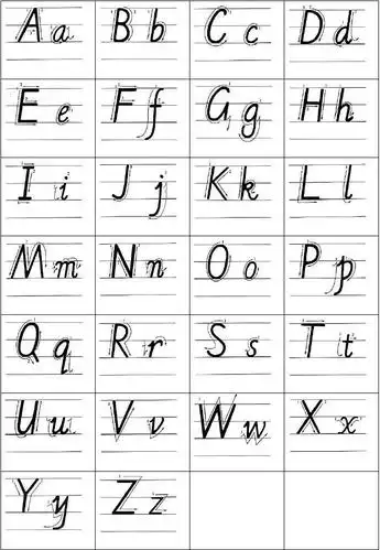 26个英文字母-四线三格书写练习-a4打印答案