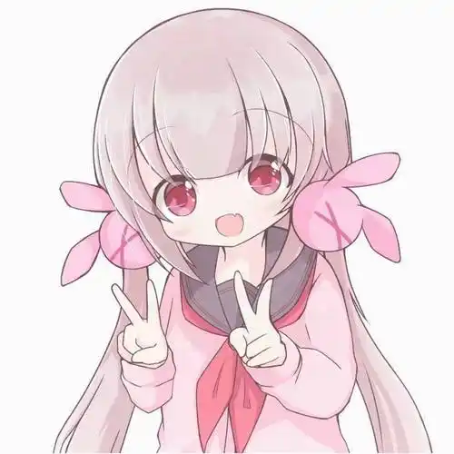 二次元粉色系大眼睛可爱卡通女头_7