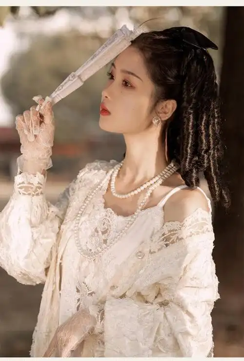 金粉世家白秀珠同款旗袍假发女民国复古名媛卷发罗马卷公主卷马尾自然