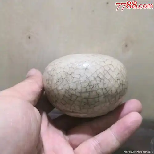 老瓷水盂开片瓷文房水盂