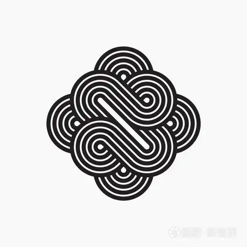 交织在一起的符号,条纹线条艺术