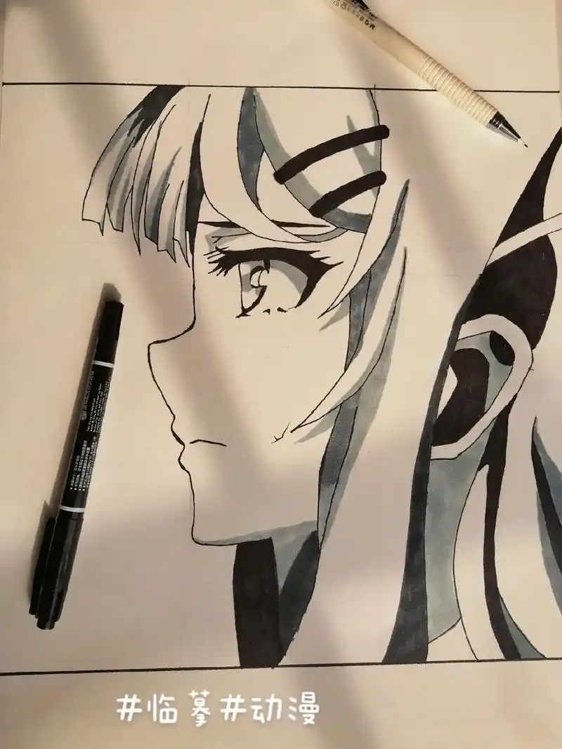 临摹 #动漫个人爱好,不喜勿喷3×3的方格画的 - 抖音