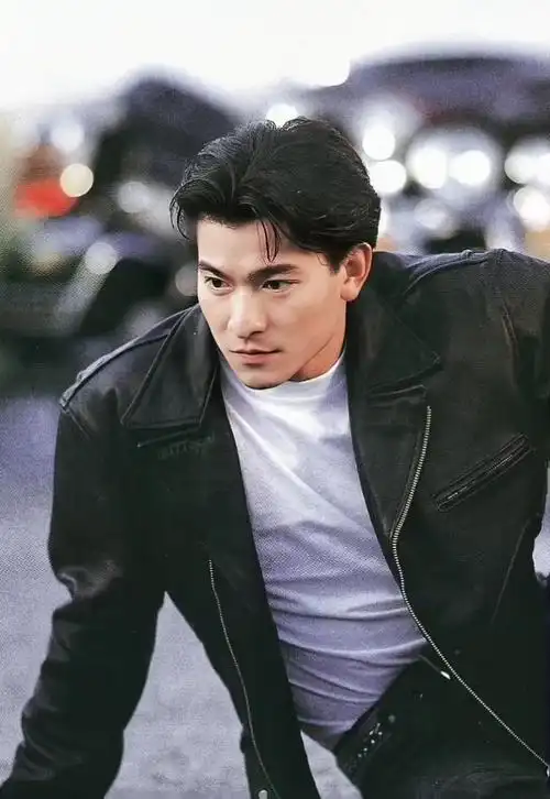 一组机车皮衣刘德华摄影