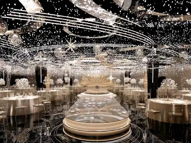 婚礼堂设计鎏金主题宴会厅